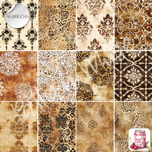 Coffee Dyed Lace Seamless Textures