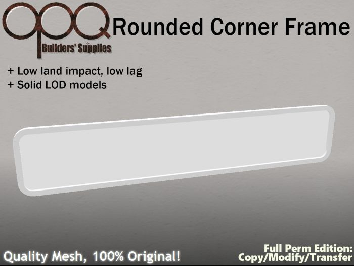 Full Perm Frame with Rounded Corners - OPQ Rounded Corner Frame 01 80-15-1-3