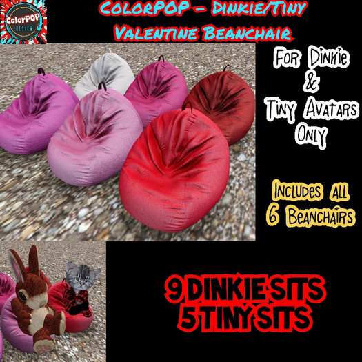 ColorPOP - Dinkie/Tiny Valentine Beanchair (ADD to Unpack)