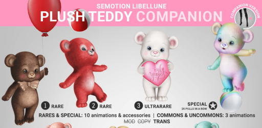 SEmotion Libellune Plush Teddy Companion RARE 01