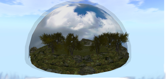 Skydome - Grassland, Trees and Waterfall