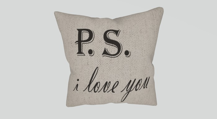 .:Ecce Bellus:. P.S. I Love you Black  Pillow