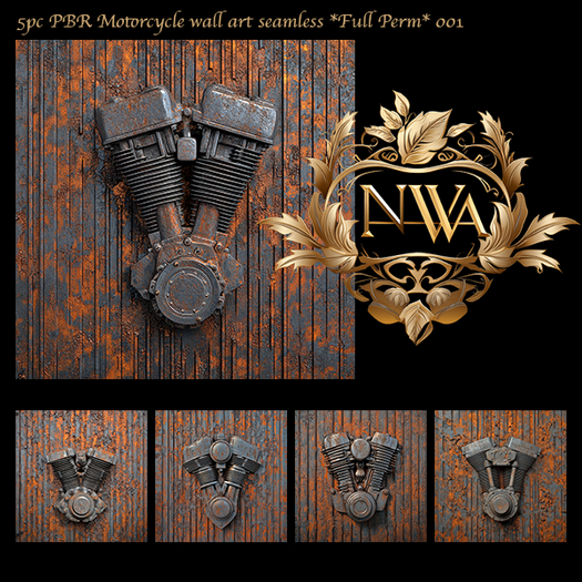 PBR Motorcycle wall art texture *Full Perm*  001
