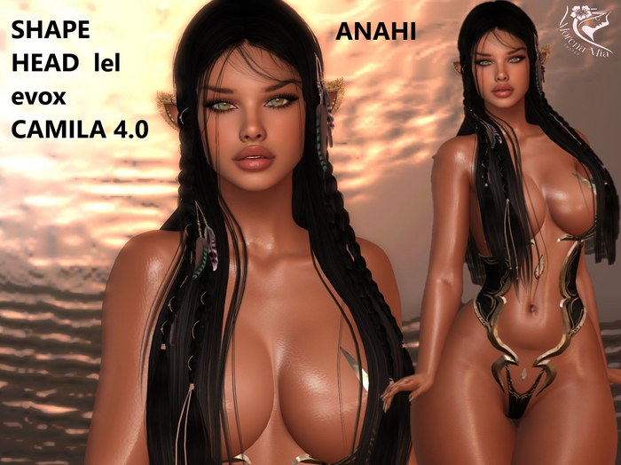 ANAHI SHAPE HEAD EvoX  CAMILA  4.0 Lelutka (Maitreya,larax,legacy,,Reborn,Erika ,,Belleza Gen.X Curvy.Kupra