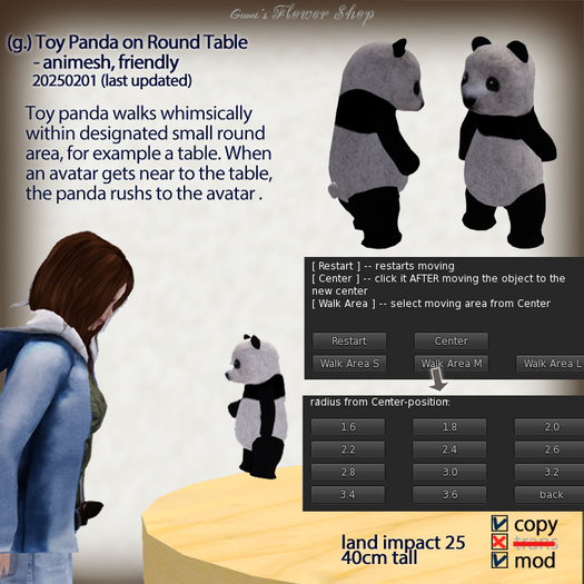 Second Life Marketplace - (g.) Toy Panda on Round Table - animesh ...