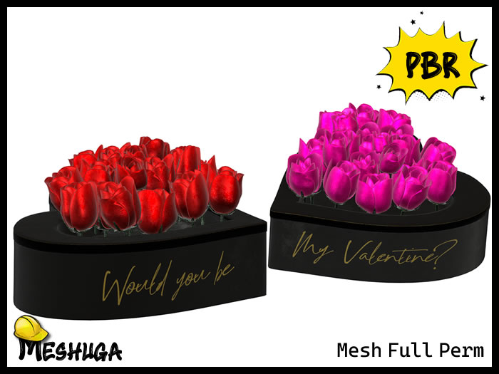 Meshuga PBR Valentine's Box of Roses  FULL PERM MESH