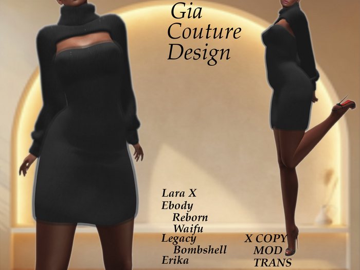 "GCD" Daniella Cashmere Dress Black