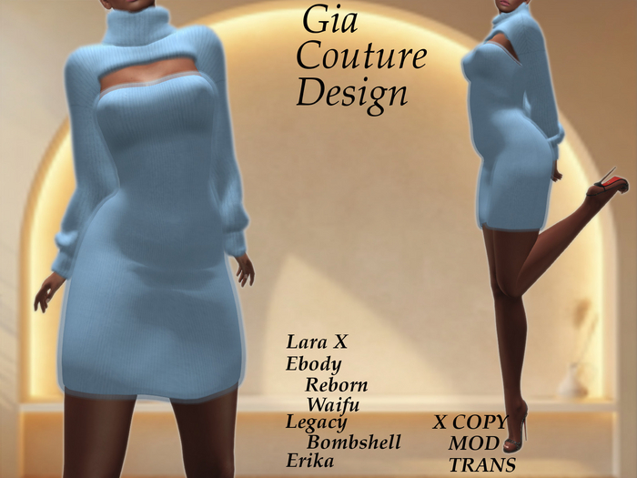 "GCD" Daniella Cashmere Dress Blue