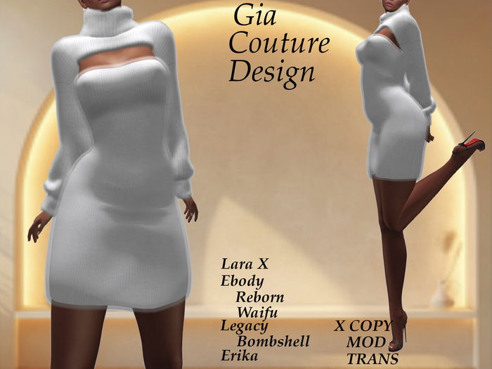 "GCD" Daniella Cashmere Dress White