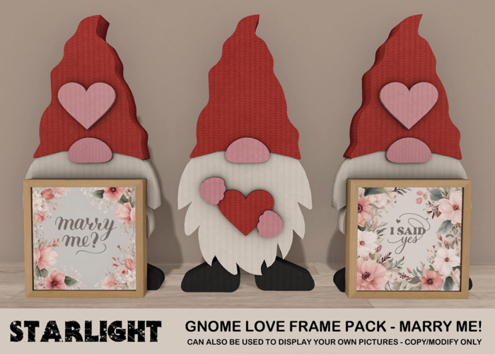 :: SA ::  Gnome Love - Frame Pack - Marry Me!