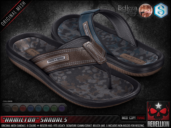 = REBELLION = "HAMILTON" SANDALS