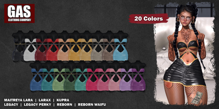 GAS [Short Latex Dress Lillith - 20 Colors w/HUD FATPACK]
