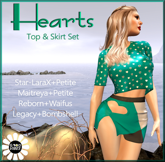 GoodVibes Sea Green Heart Set