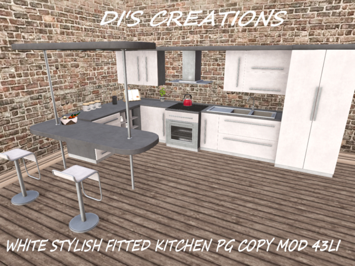 WHITE STYLISH FITTED KITCHEN PG