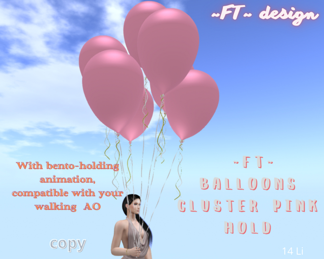 ~FT~ Balloons cluster pink Hold 