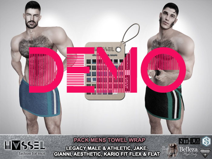 (HASSEL) DEMO MENS TOWEL WRAP LEGACY MALE & ATHLETIC, JAKE, GIANNI, AESTHETIC, KARIO FIT FLEX & FLAT 473