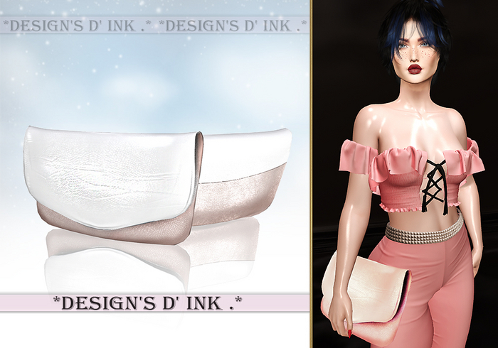 Soft Pochette - Clutch ULTRA SOFT ROSE & WHITE