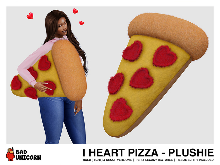  I Heart Pizza - Plushie (bento held & decor)