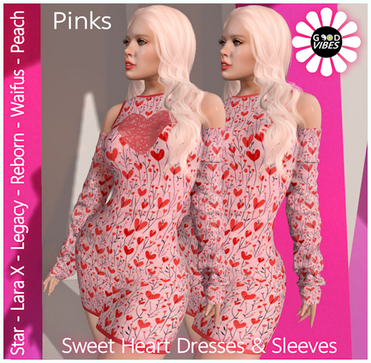 GoodVibes Pink Sweet Heart Dress Set