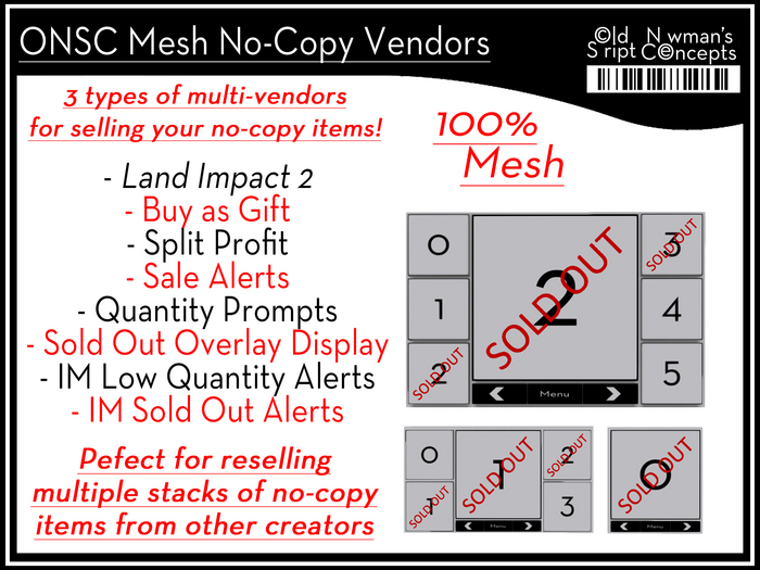 ONSC Mesh No-Copy/Limited Quantity Vendors