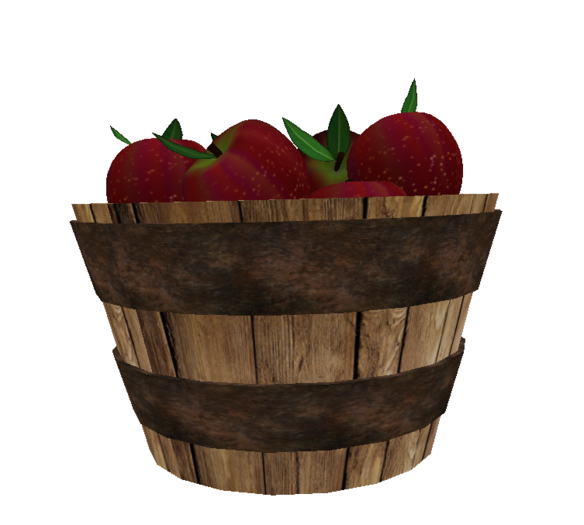 Wooden Bucket with Apples ~ Decor