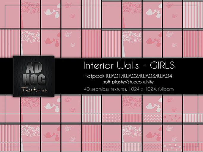 AD HOC - GIRLS - Interior Walls - Fatpack IWA01-IWA04  - (soft plaster, stucco, panels)