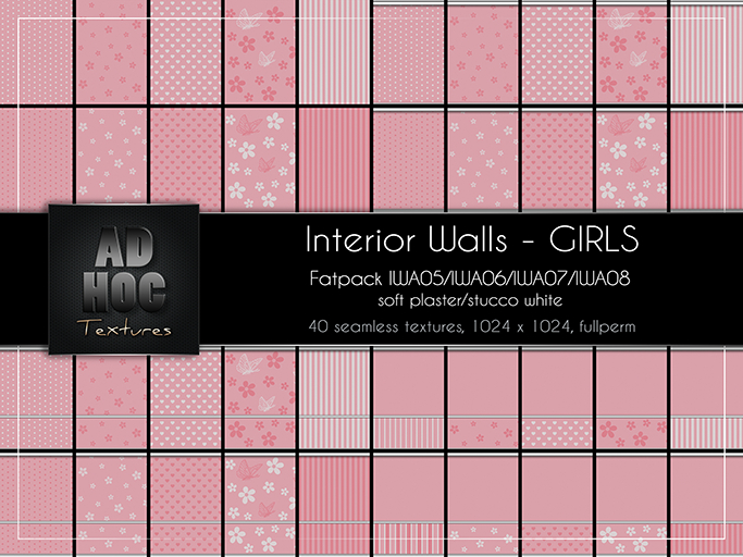 AD HOC - GIRLS - Interior Walls - Fatpack IWA05-IWA08  - (soft plaster, stucco, panels)
