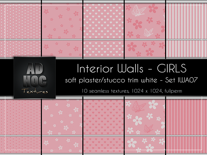 AD HOC - GIRLS - Interior Walls - Set IWA07 - (soft plaster, stucco trim)