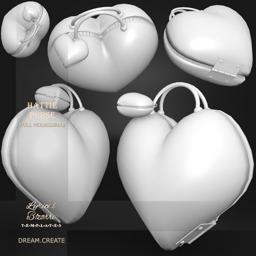 !Lyrical B!zarre Templates! - Hattie Purse MESH DAE Version