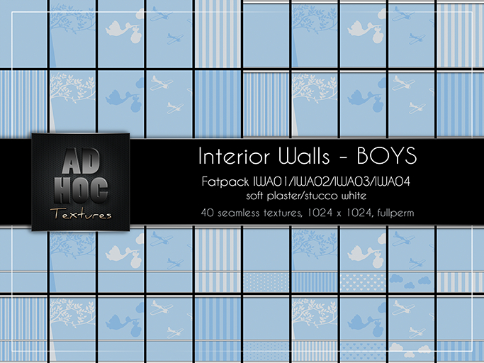 AD HOC - BOYS - Interior Walls - Fatpack IWA01-IWA04  - (soft plaster, stucco, panels)