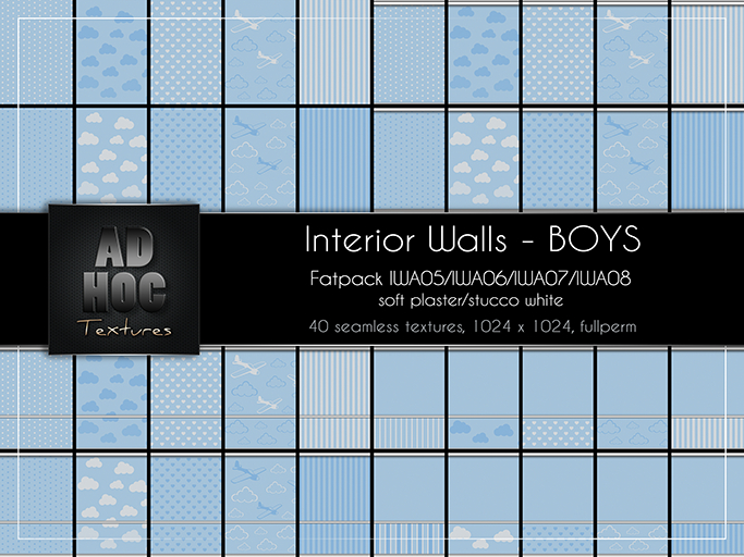 AD HOC - BOYS - Interior Walls - Fatpack IWA05-IWA08  - (soft plaster, stucco, panels)