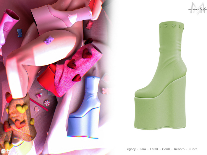MERMALADE Cupid's Heart Set Boots (Green)