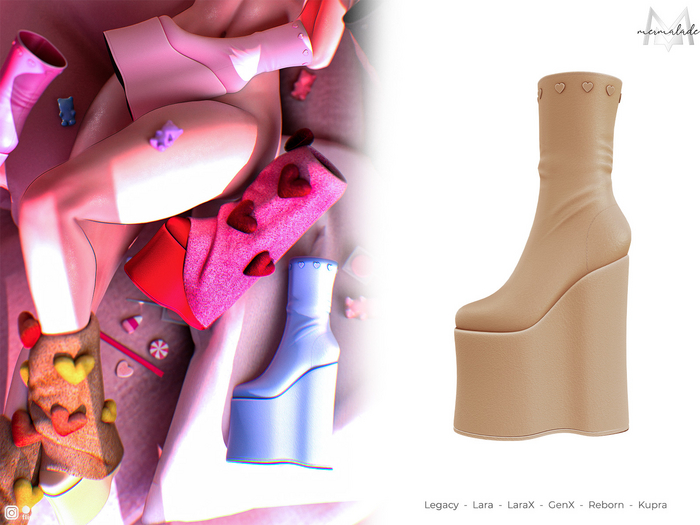 MERMALADE Cupid's Heart Set Boots Beige