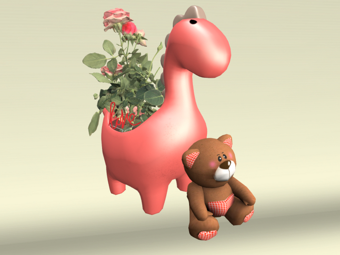 01 Spring Love Plants Bear Red RARE