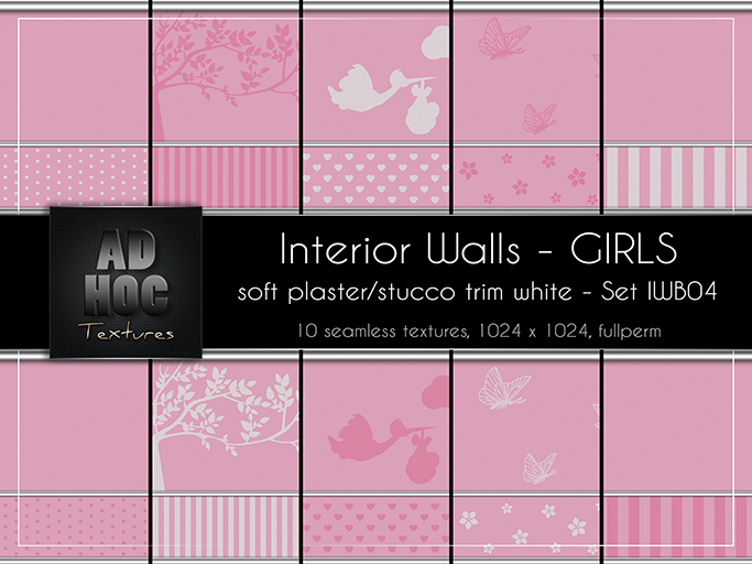 AD HOC - GIRLS - Interior Walls - Set IWB04 - (soft plaster, stucco trim)