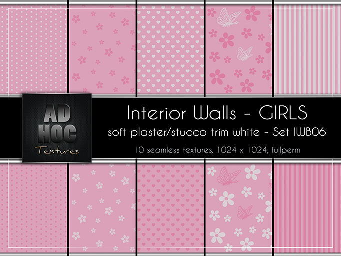 AD HOC - GIRLS - Interior Walls - Set IWB06 - (soft plaster, stucco trim)