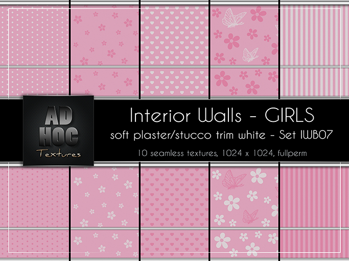 AD HOC - GIRLS - Interior Walls - Set IWB07 - (soft plaster, stucco trim)
