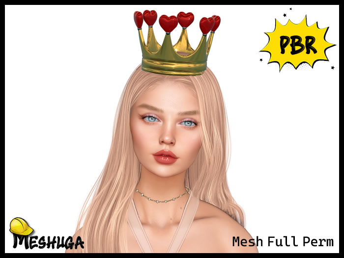 Meshuga PBR Valentine's Hearts Crown FULL PERM MESH
