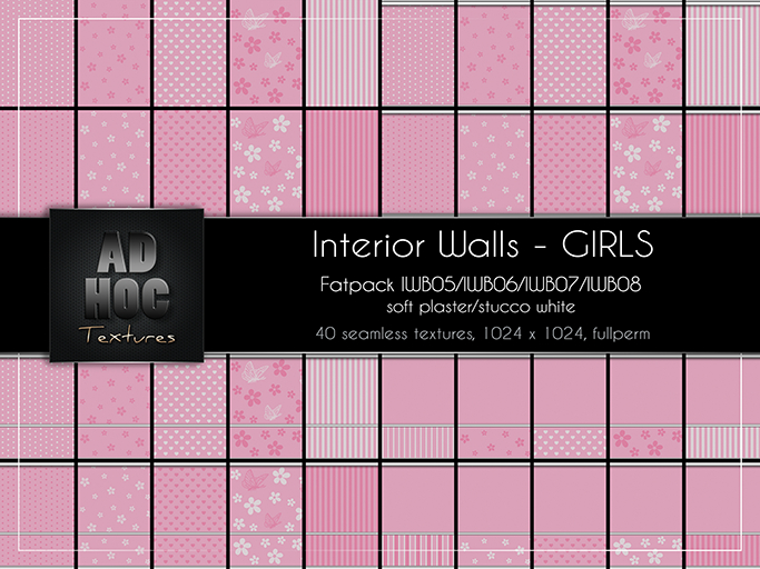 AD HOC - GIRLS - Interior Walls - Fatpack IWB05-IWB08  - (soft plaster, stucco, panels)