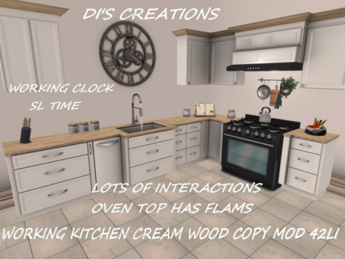 WORKING KITCHEN CREAM WOOD PG