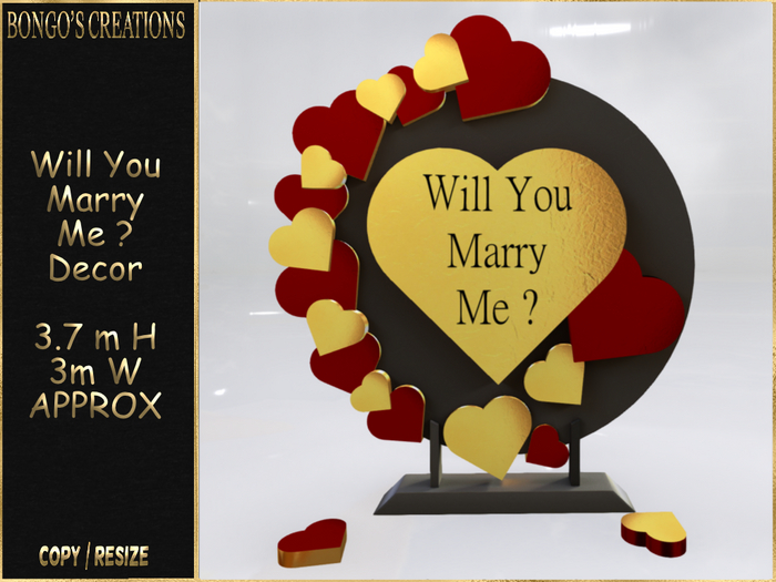 BMC5551 - WILL YOU MARRY ME ?  - DECOR
