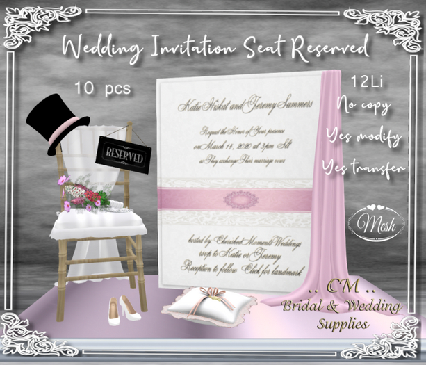 CM..Wedding Invitations - Seat Reserved
