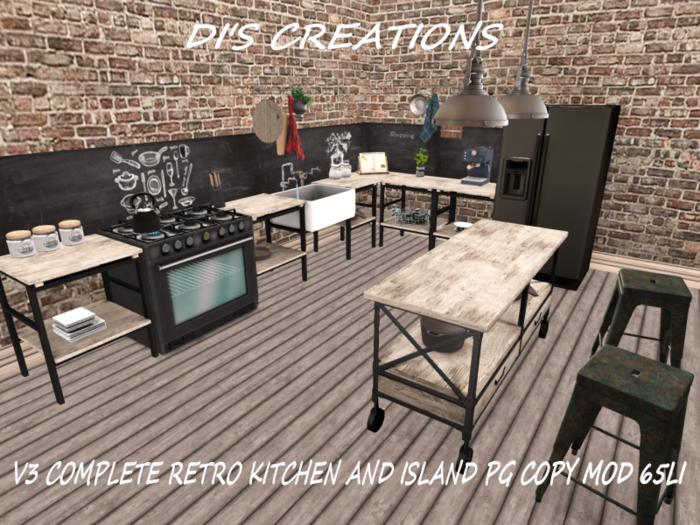 V3 COMPLETE RETRO KITCHEN AND ISLAND PG