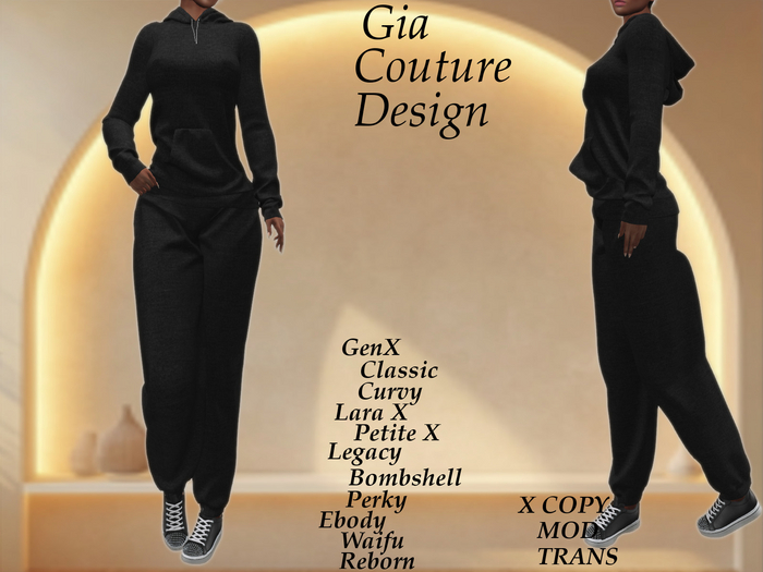 "GCD" Dorinda Sweat Outfit Black