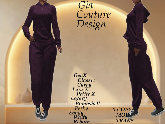 "GCD" Dorinda Sweat Outfit Purple