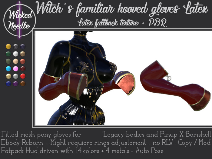 ~W-N~ Witch's familiar hooved gloves Latex + PBR