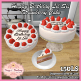 ~*SB*~ Happy Birthday Lil Sis Strawberry Cake [Boxed]