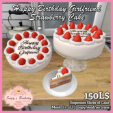 ~*SB*~ Happy Birthday Girlfriend Strawberry Cake [Boxed]