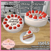 ~*SB*~ Happy Birthday Girl Strawberry Cake [Boxed]