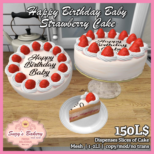 ~*SB*~ Happy Birthday Baby Strawberry Cake [Boxed]